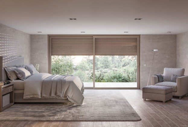 Schiebetueren-Terrassen-Schiebetuer-Schlafzimmer hellbeige