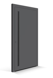 Porta d'ingresso Le Corbusier - pannello porta gris fonce 31 maniglie modanatura noir divoire