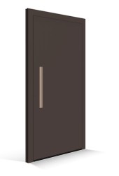 Porta d'ingresso Le Cobusier - pannello porta terre dombre brulee - modanatura maniglia ombre brulee claire