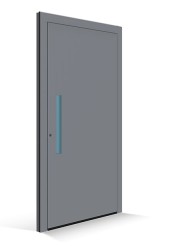 Porta d'ingresso Le Corbusier - pannello porta gris 59 - modanatura maniglia ceruleen vif
