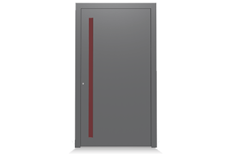 Haustuerkonfigurator-Haustuer anthrazit mit roter Griffleiste