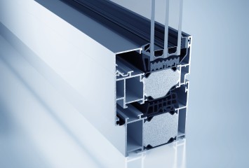 Aluminium window section W 77 HI